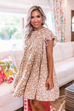 Women Loose plus Size A line Leopard Print Dress