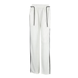 Drawstring Contrast Color Women Casual Pants All Match High Grade Striped Contrast Color Sweatpants for Women