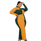 Plus Size Clothing Spring Color Matching Sexy  Casual Set