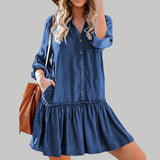 Women Clothing Denim Classic All Match Dress