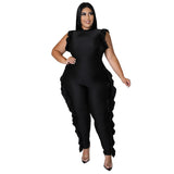 Plus Size Women Clothing Sexy Sleeveless Solid Color Stringy Selvedge Overalls