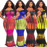 Plus Size Summer Pattern Print Fashion Sexy Long Women Clothes Dress