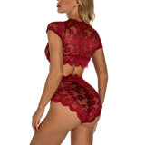 Sexy Backless Sexy Sleepwear Two Piece Women Lace Vest Home Wear