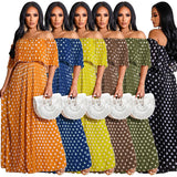 Summer Dotted Prints Fashion Casual Long plus Size Women Clothes Dress