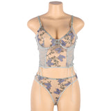 Plus Size Underwear Sexy Lace See-through Embroidery Sexy Suit