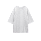 Summer Women Stretch High Waist Shorts   Loose Cotton Short Sleeve T shirt