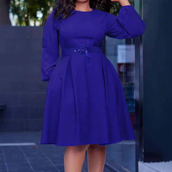 Plus Size Women Clothing Elegant Office Waist Tight Dress