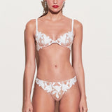 Sexy Underwear Women Three Dimensional Embroidered Mesh Stitching Ultra Thin with Steel Ring Push up Bra Set