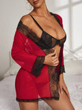 Sexy Mesh Lace Bathrobe Sexy Suit