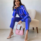 Russian   round Neck Line Pattern Woolen Top