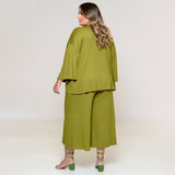 Plus Size Women Clothes Exclusive for Vest Medium Long Trousers Fashion Casual Jacket Solid Color Three-Piece Set