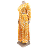 Plus Size Autumn Winter Printing Casual Set Women two piece set