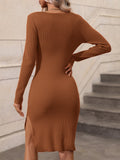 Autumn Winter Pullover Knitting Solid Color Office Color Matching Sweater Straight Sweater Women