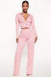 Knitted Hooded Cardigan Casual Loose Trousers Sports Two Piece Set