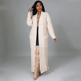 Autumn Winter Women Clothing Sexy Casual Long Sleeve Long Sweater Coat