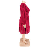 Plus Size Women Clothes Jacquard Striped Dress Source