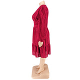Plus Size Women Clothes Jacquard Striped Dress Source