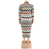 Plus Size Women Clothes Long Sleeve Collar Printed Open Tube Dress Source