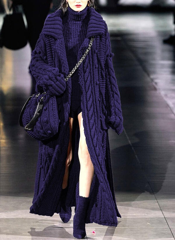 Long Cardigan Sweater Twist Knitted Women Clothing