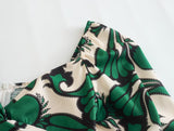 Fresh Printing Dress Slim Fit Fashionable Short Sweet Early Spring Square Collar Elastic A Line