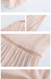Women Summer Color Flower Embroidery Perspective Belted Big Dress Goddess Fan Dress