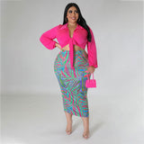 Plus Size Spring Strap Young Hip Bag Two Piece Dress Women Clothing
