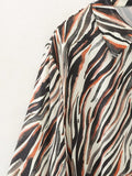 Spring Long Sleeve Collared Waist Tight Slimming Animal Pattern Printed Shirt Dress