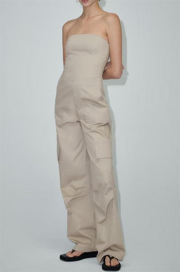 Women Multi Pocket Cargo Pants Brand Loose Street Straight Drag Casual Jumpsuits