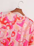 Women Summer Printed Bohemian Sleeveless Ruffled Shirt  Dress