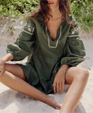 Spring Women Clothing Polo Collar Laminated Decoration Mini Dress Short Dress Women  Jumpsuit