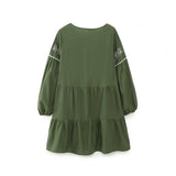 Spring Women Clothing Polo Collar Laminated Decoration Mini Dress Short Dress Women  Jumpsuit