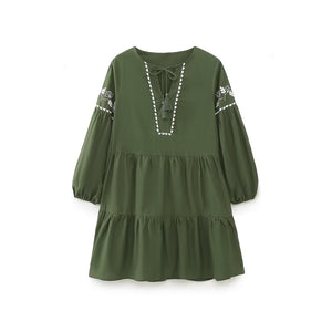 Spring Women Clothing Polo Collar Laminated Decoration Mini Dress Short Dress Women  Jumpsuit