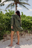 Spring Women Clothing Polo Collar Laminated Decoration Mini Dress Short Dress Women  Jumpsuit