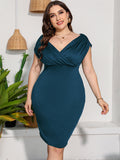 New Plus Size Women Dress A Straight Shoulder Bag And Buttocks Waistband Closure Slimming Sexy Look