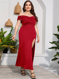 Plus Size Women Evening Dress Long Slit High Waist Slim And Elegant Sexy And Spicy Girl Long Style