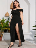 Plus Size Women Evening Dress Long Slit High Waist Slim And Elegant Sexy And Spicy Girl Long Style