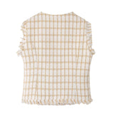 Spring Loose Plaid Straight Leg Pants Sweet Fresh Women Pants Contrast Color Tassel Shorts