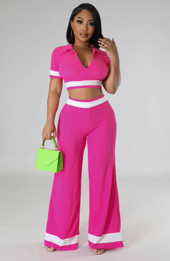 Women Casual Suit Summer Short Sleeved Two Piece Suit