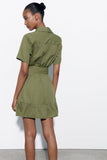 Spring Women Clothing Simple Graceful Waistband Poplin Dress
