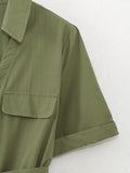 Spring Women Clothing Simple Graceful Waistband Poplin Dress