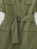 Spring Women Clothing Simple Graceful Waistband Poplin Dress