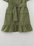 Spring Women Clothing Simple Graceful Waistband Poplin Dress