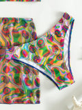 Bikini Set Split Swimsuit Women Halter High Waist Three Piece Swimsuit