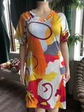 Plus Size Women Clothing Type Classic Printing Dress