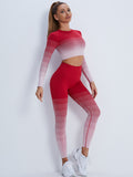 Gradient Sports Long Sleeve Trousers Suit Fitness Running Yoga Long Sleeve Tights
