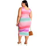 Plus Size Skinny Sheath Suit Vest Two-Piece Overskirt Suit
