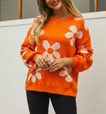 Autumn Winter Women Printed Sweater Pullover Floral Plus Size Sweater Women