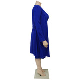 Plus Size Women Clothing Casual Long Sleeve Tube Top Dress Two Piece Set