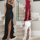 Split Ruffled Large Swing Evening Dress Plus size