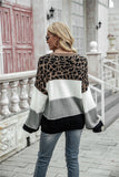 Winter Clothes Personality Sweater Women Color Block Crew Neck plus Size Pullover Loose Knit Sweater Thick
